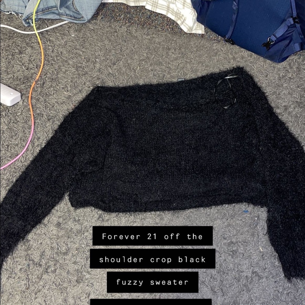 Forever 21 fuzzy black sweater